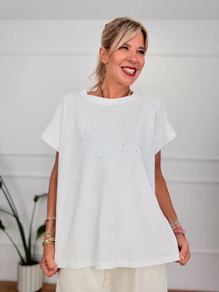 Ariadne T-shirt Strass White 94439     1