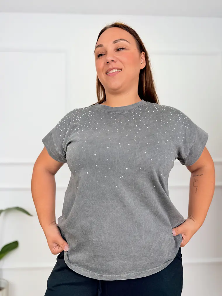 Ariadne T-shirt Strass Grey 94439   1