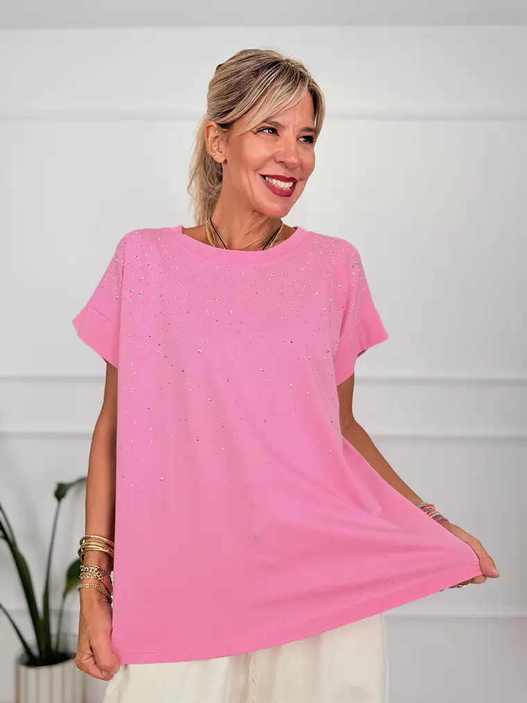 Ariadne T-shirt Strass Pink 94439  1