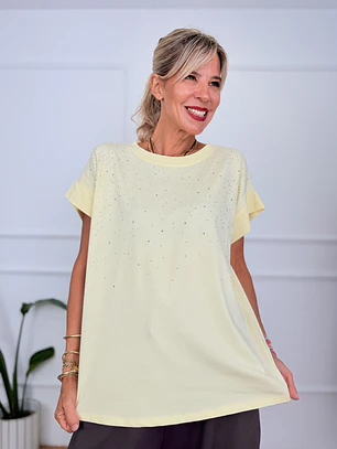 Ariadne T-shirt Strass Yellow 94439   