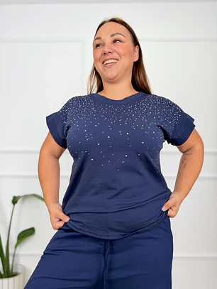 Ariadne T-shirt Strass Blue 94439   