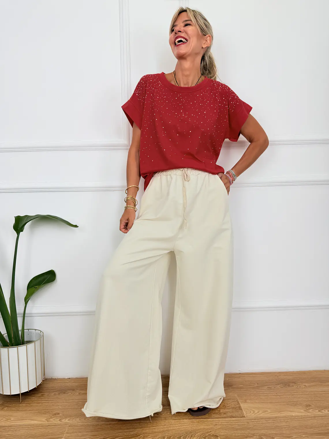 Ariadne T-shirt Strass Red 94439   3