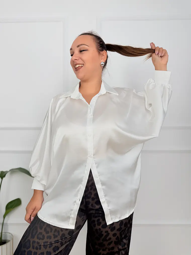 Carie satin Shirt 51651 WHITE  1