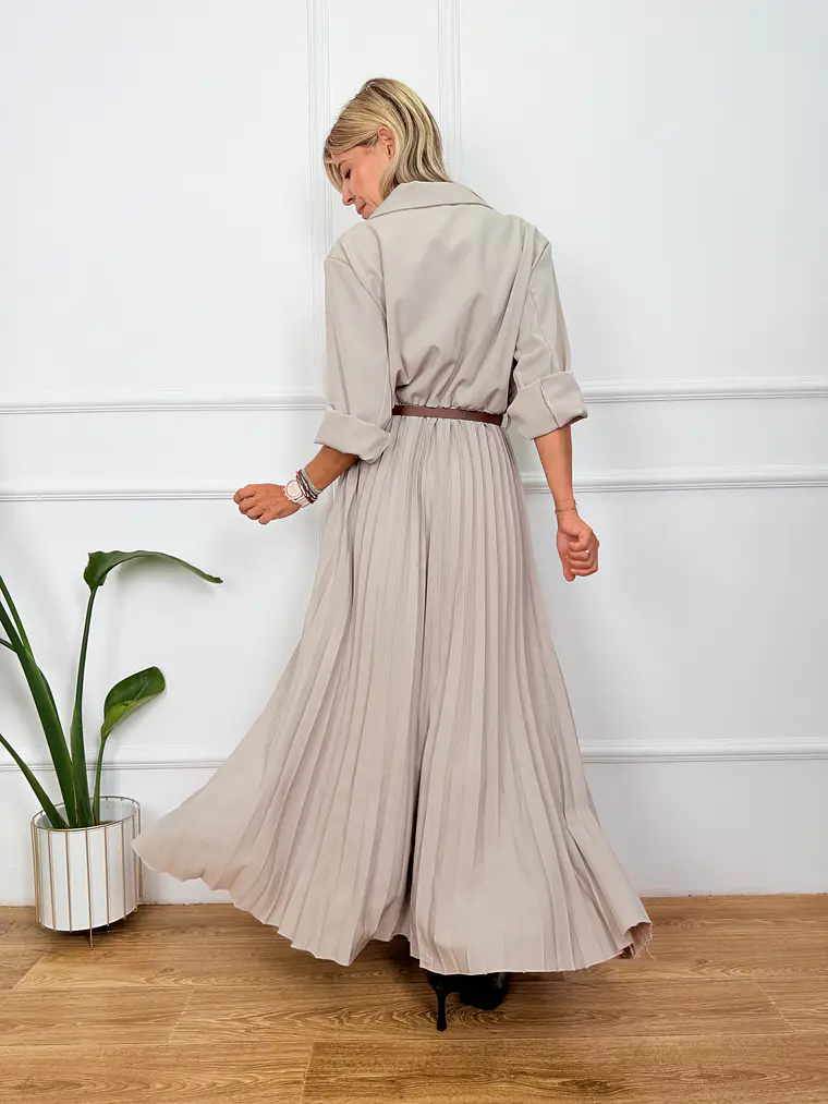 Clementine Dress Beige 2991  3