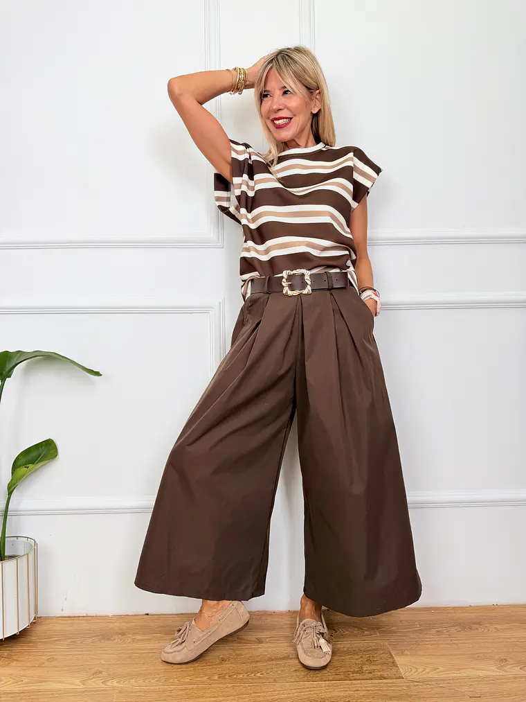 Fern Zip Cullot Brown 5201  1