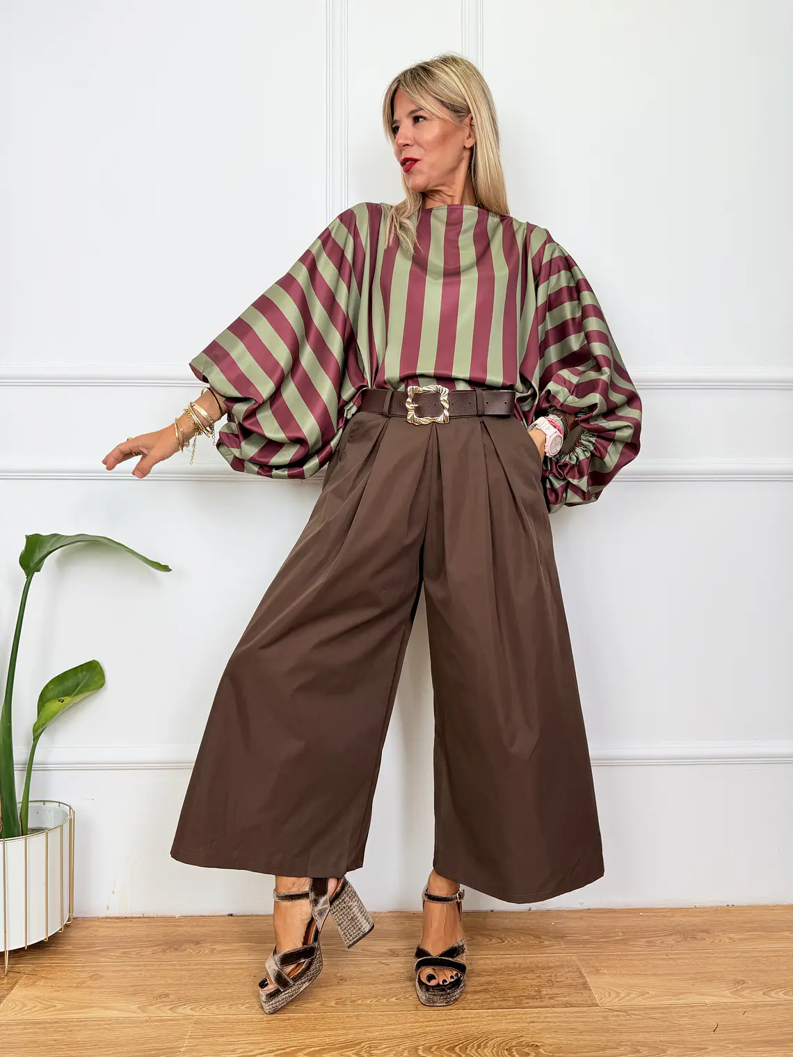 Evangeline Blouse Pine (C) 61925   2