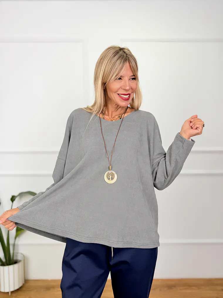 Zephyr Blouse Grey 91516   1