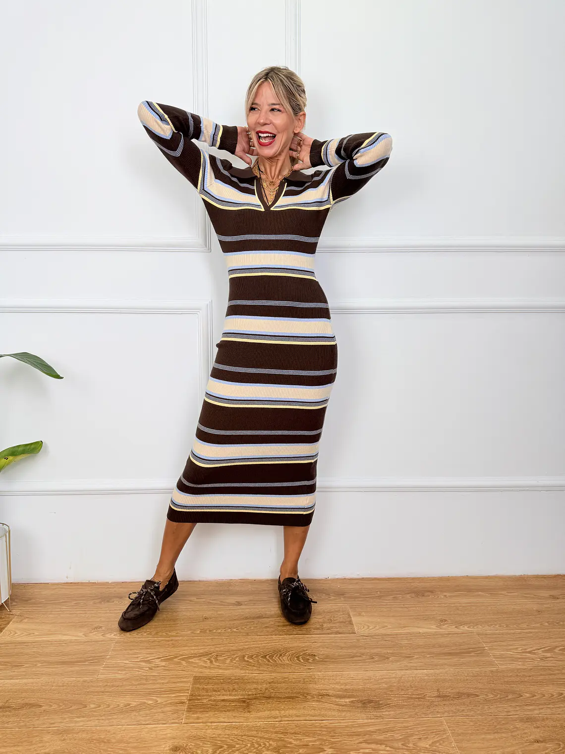 Felix Midi Dress Brown 69668 1