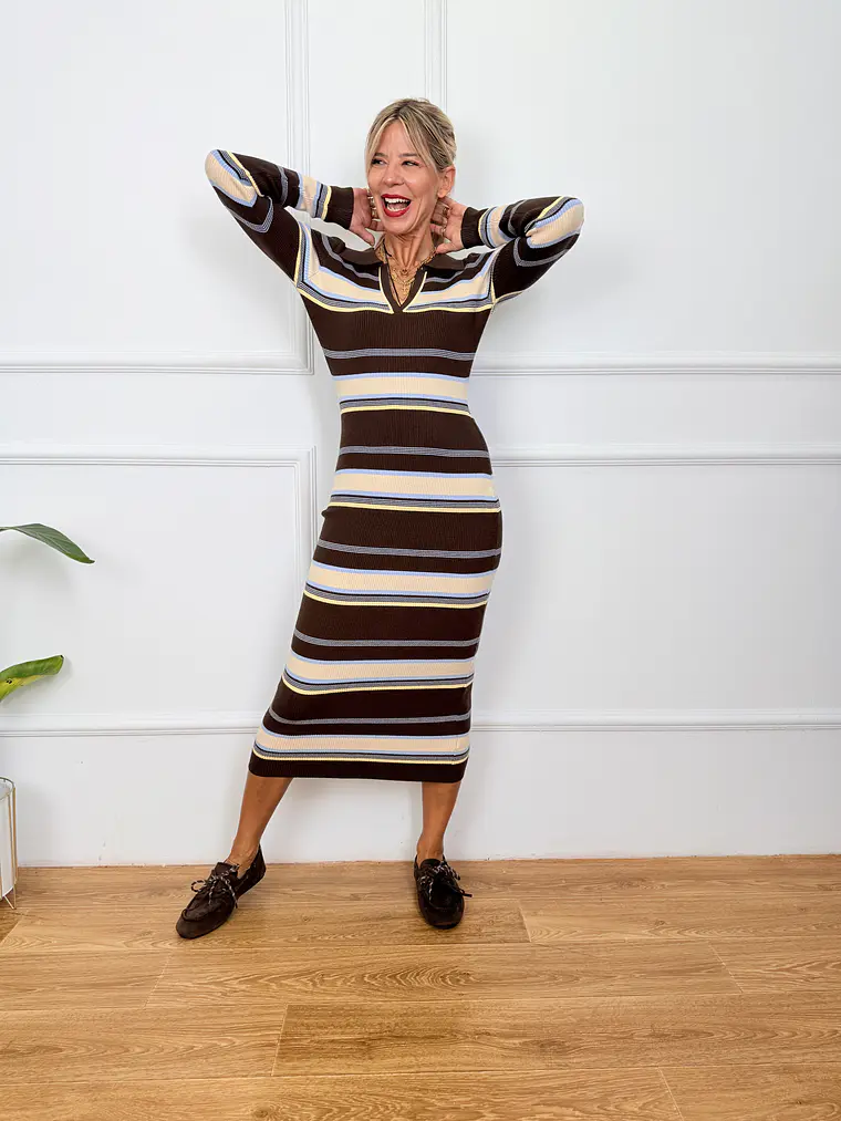 Felix Midi Dress Brown 69668 1