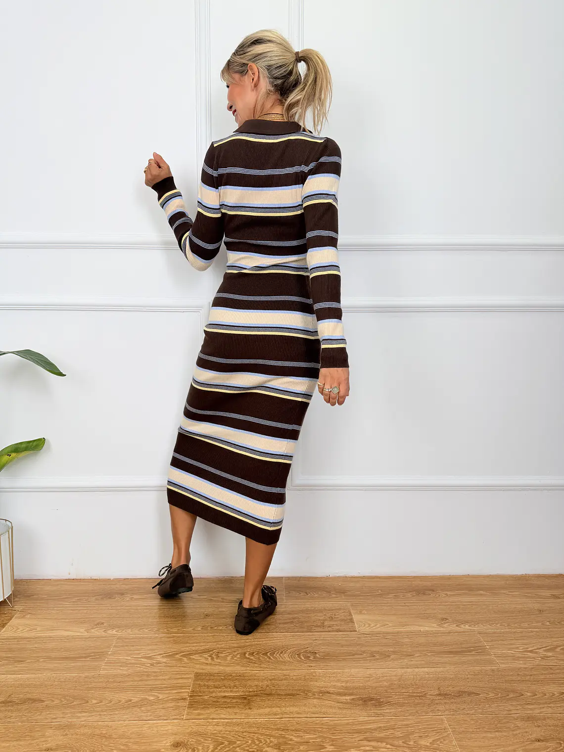 Felix Midi Dress Brown 69668 4