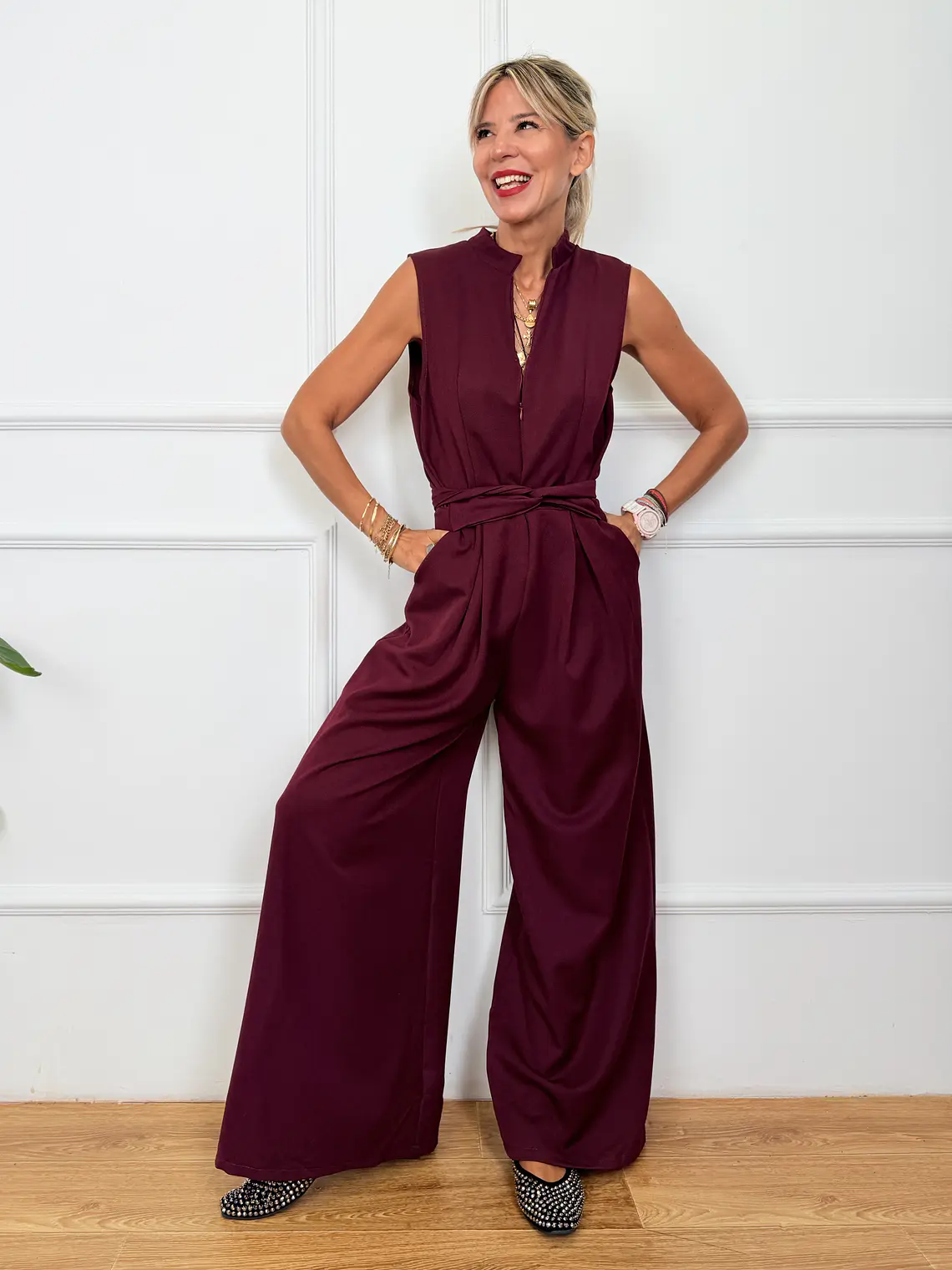 Narnia Jumpsuit Wine 14508    2