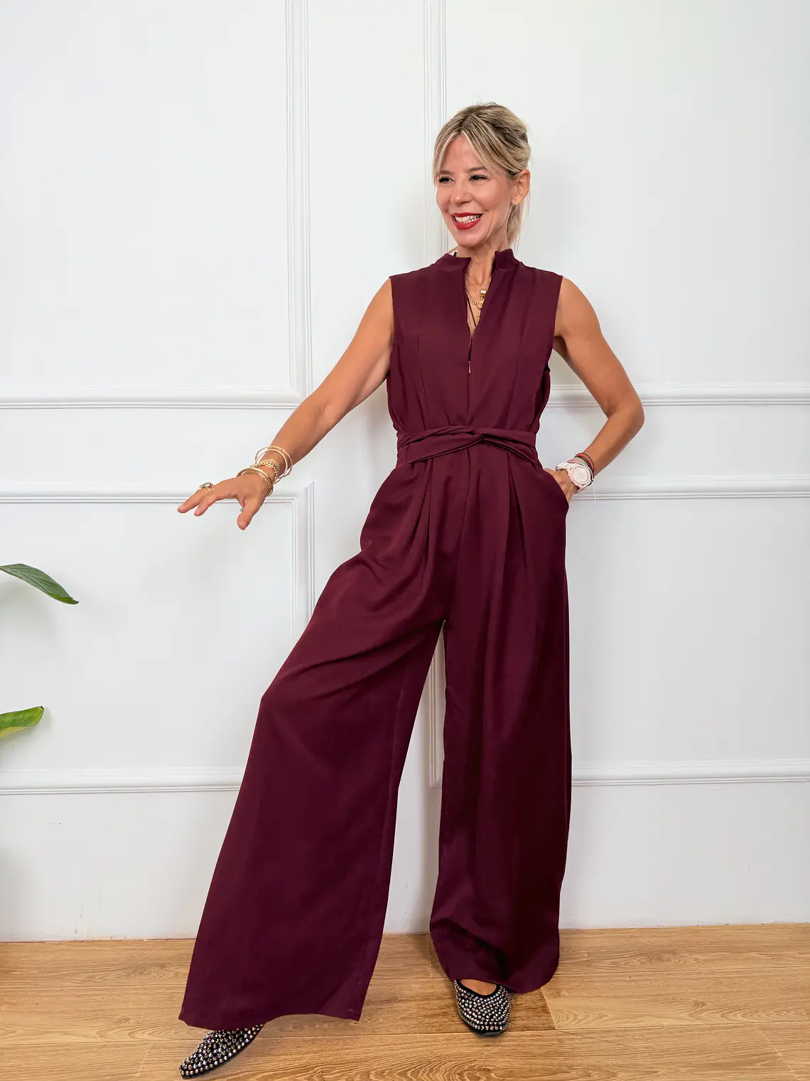 Narnia Jumpsuit Wine 14508    1