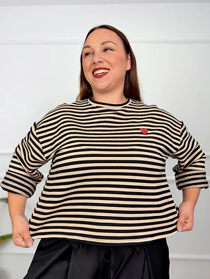 Atlas Stripped Blouse Black 12000 