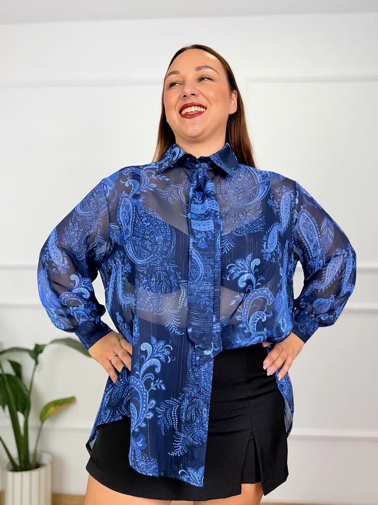 Imelda Floral Shirt Blue 58271  1