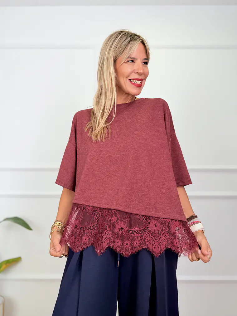 Sarah Blouse Wine 61295  1