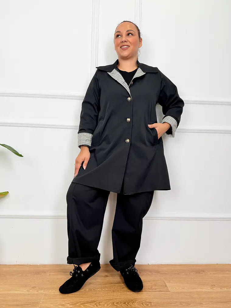 Gideon Trench Coat Black 5047-3  2