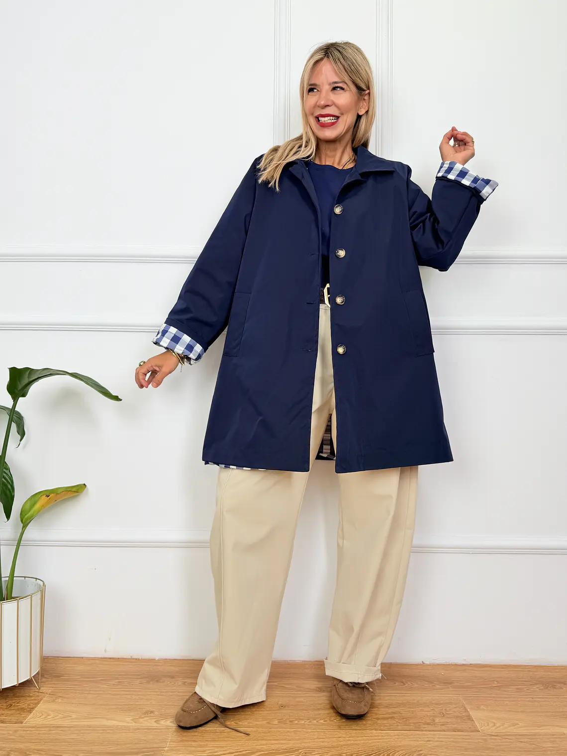 Gideon Trench Coat Blue 5047-3  2