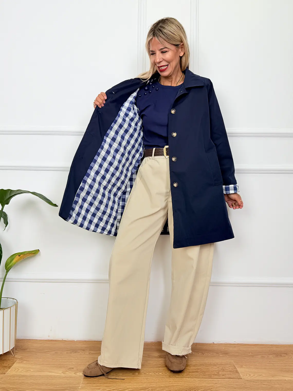 Gideon Trench Coat Blue 5047-3  3