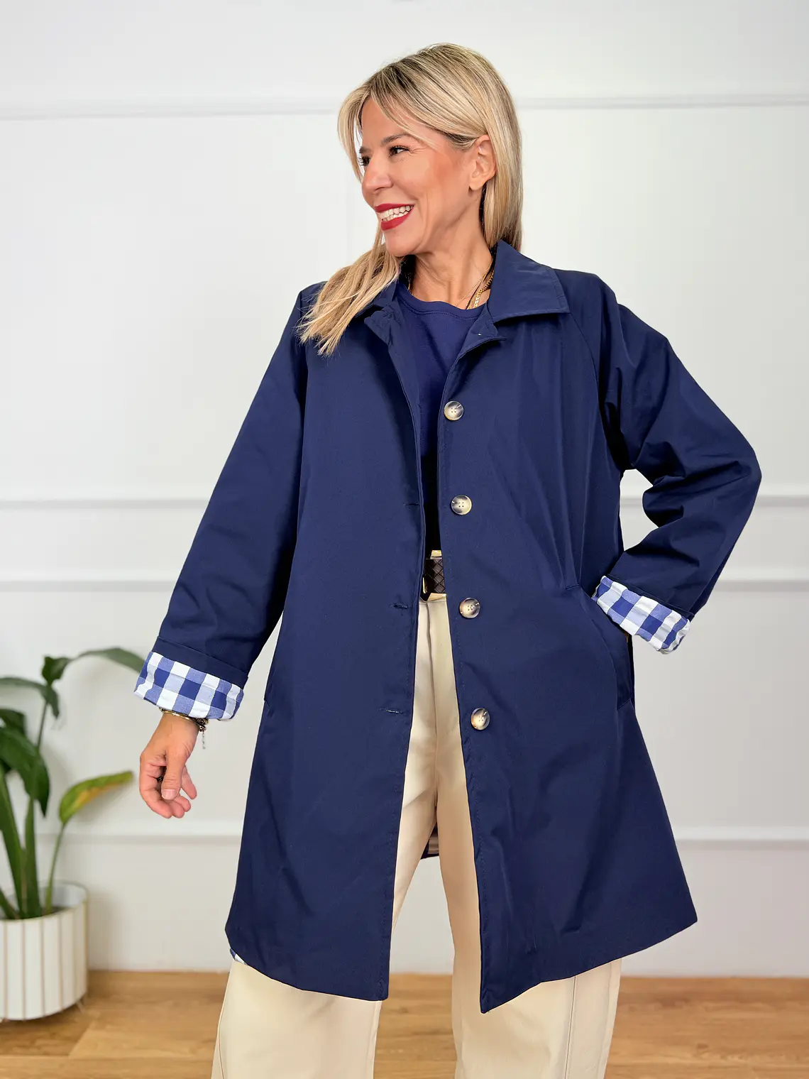 Gideon Trench Coat Blue 5047-3  1
