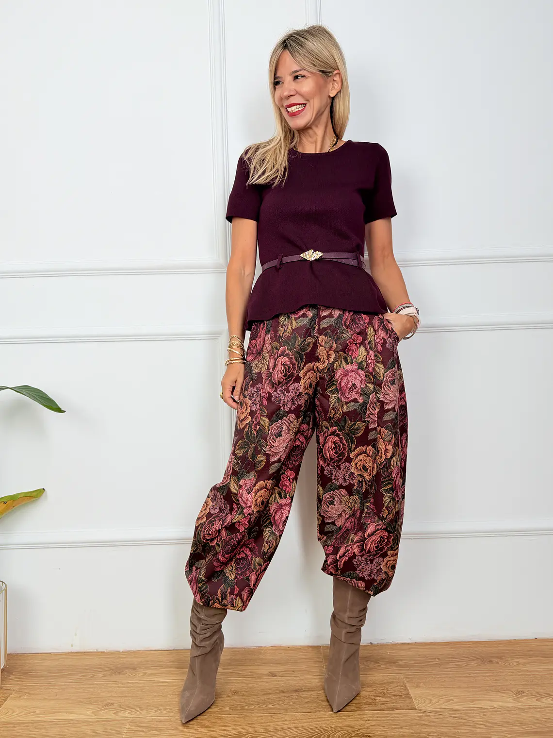 Bruno Blouse Wine 5360   2