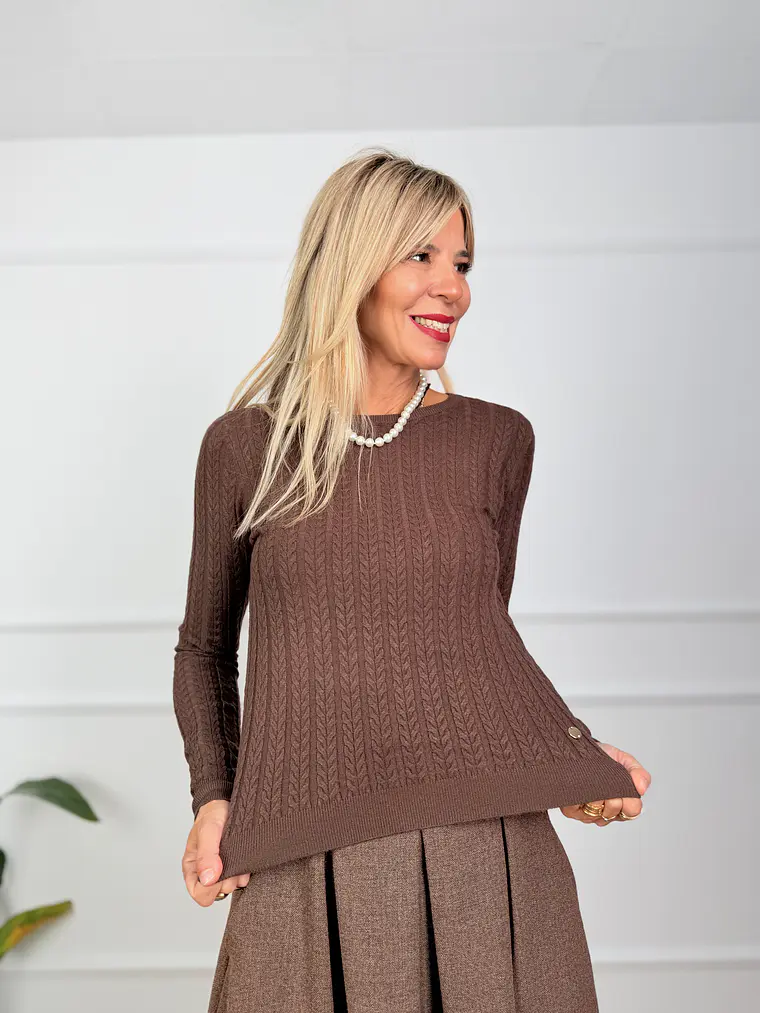 Latte Blouse Brown 68876  1