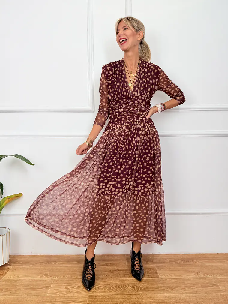 Marigold Dress Wine 13175    2
