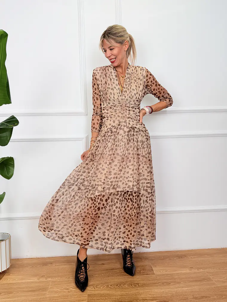 Marigold Dress Beige 13175 1