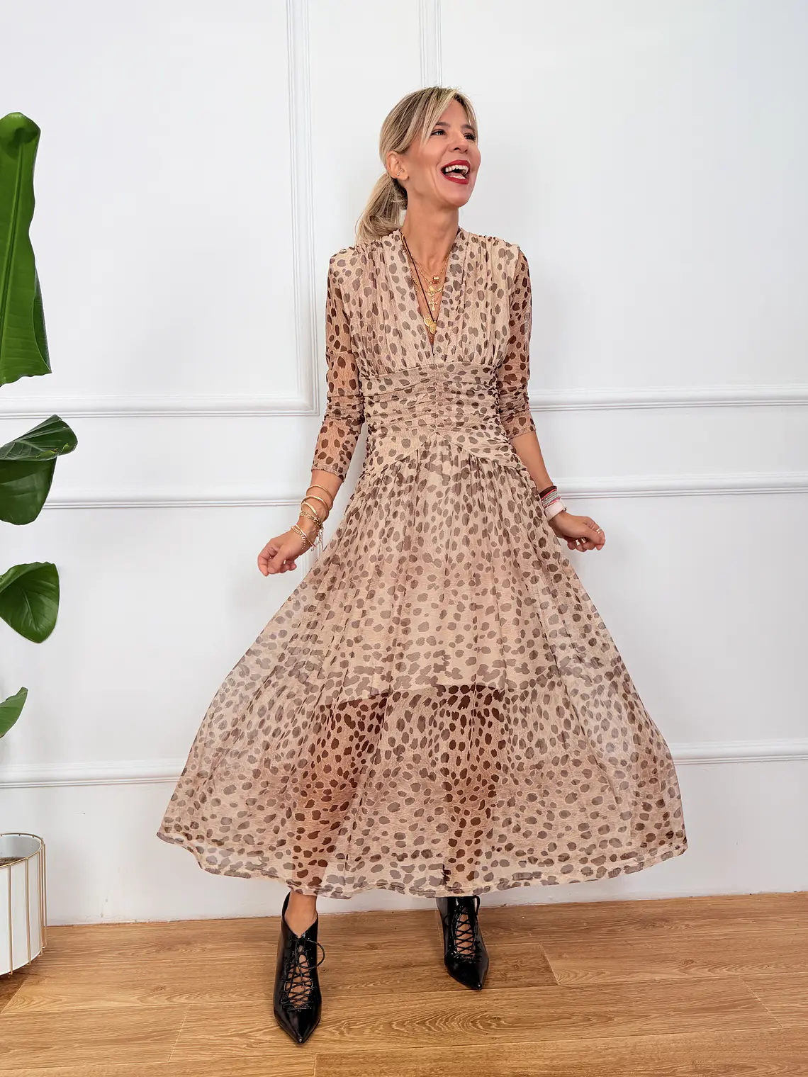 Marigold Dress Beige 13175 2