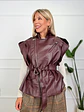 Winifred Leather Vest Wine 8752  - thumbnail 1