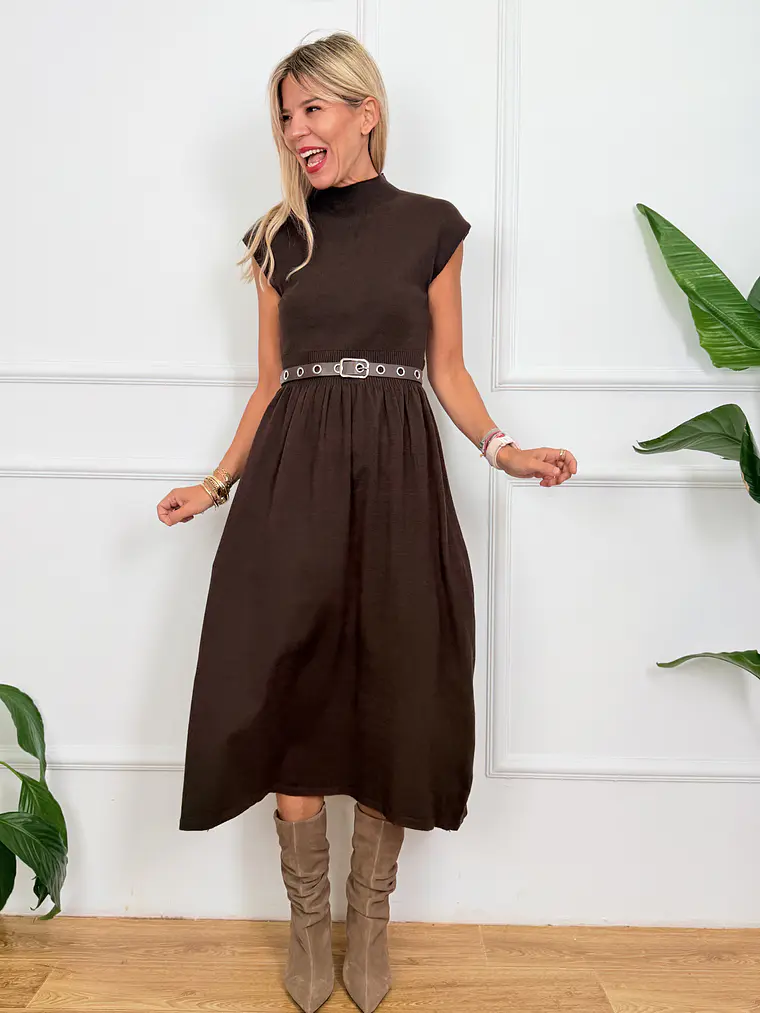 Allegra Midi Dress Brown 2131   2