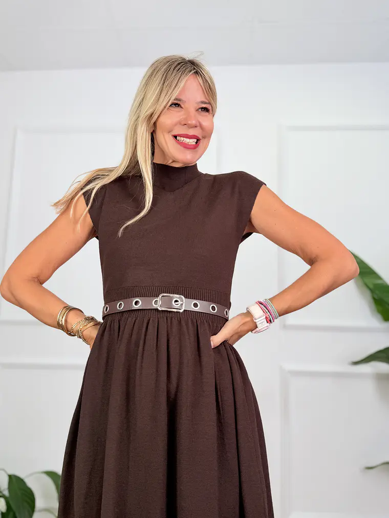 Allegra Midi Dress Brown 2131   4