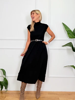 Allegra Midi Dress Black 2131 