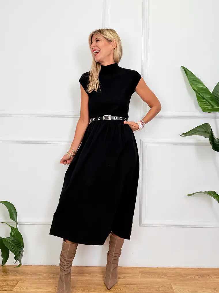 Allegra Midi Dress Black 2131  1