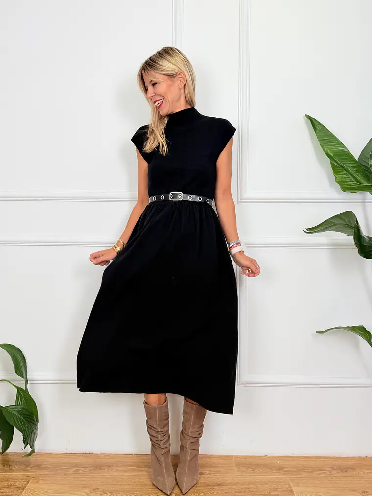 Allegra Midi Dress Black 2131  2