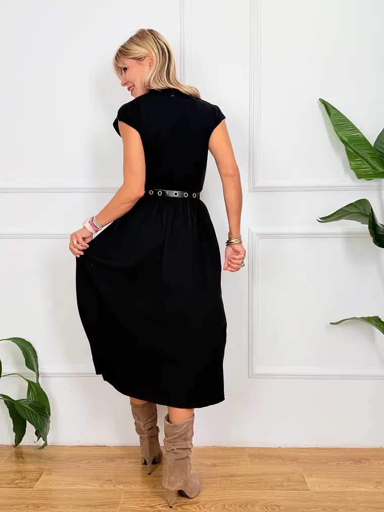 Allegra Midi Dress Black 2131  3