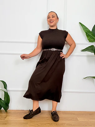 Allegra Midi Dress Brown 2131  
