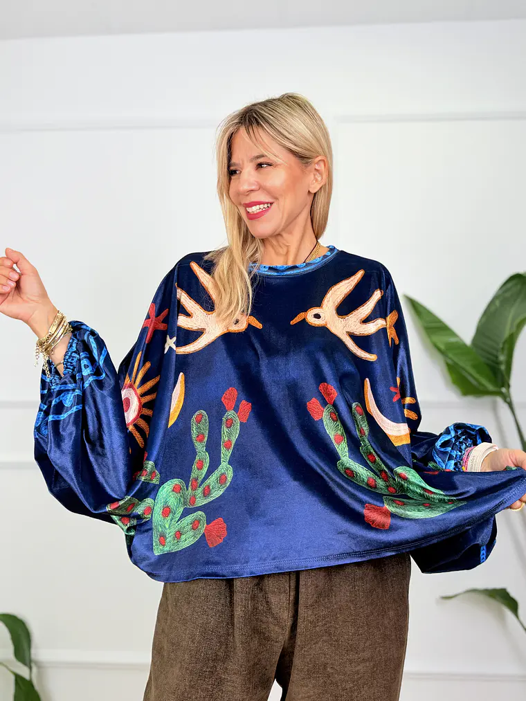 Viola Blouse Blue 22375  1