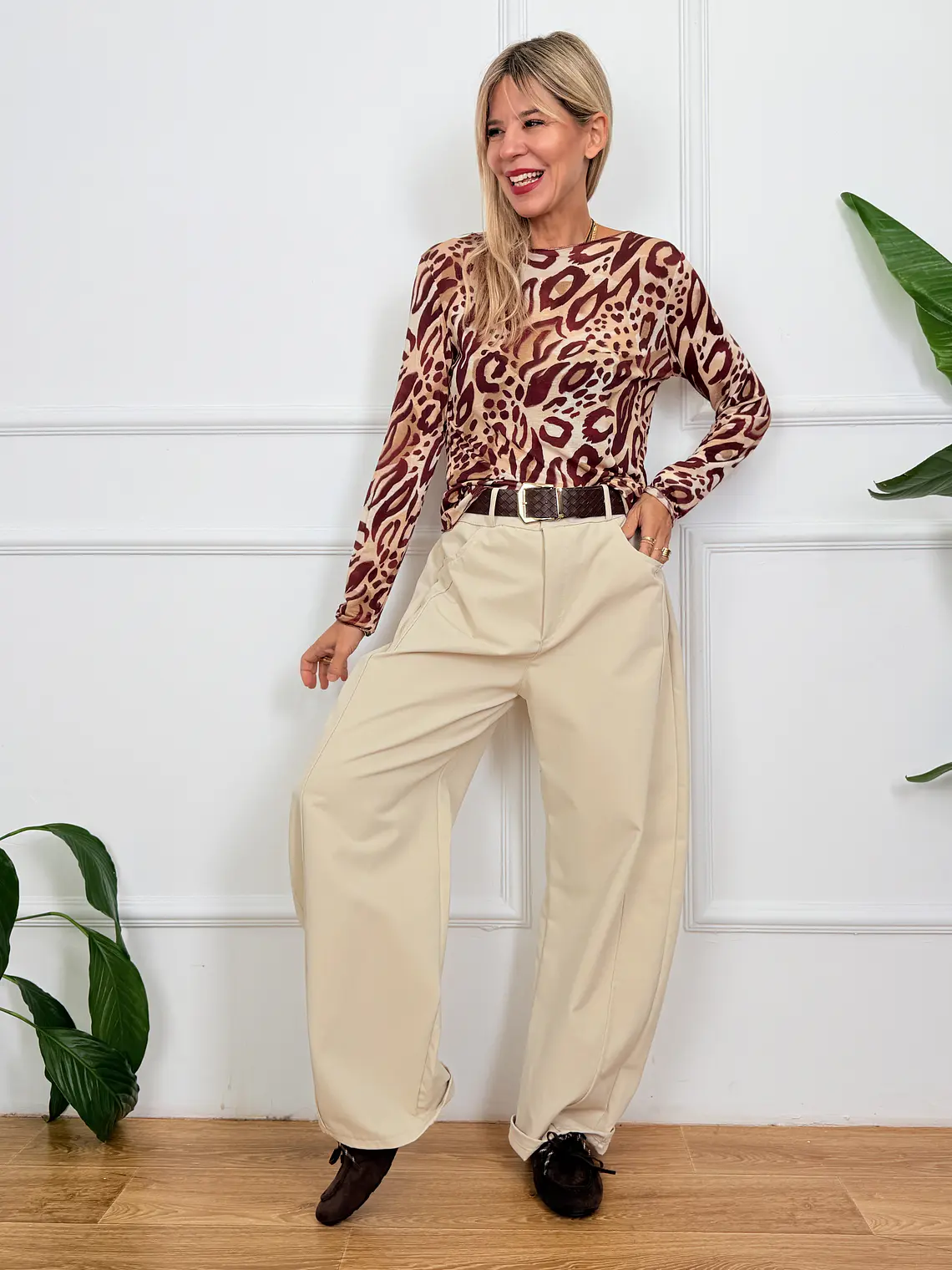 Dante Leopar Blouse Red 2972  3