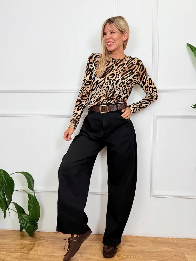 Dante Leopar Blouse Black 2972    4
