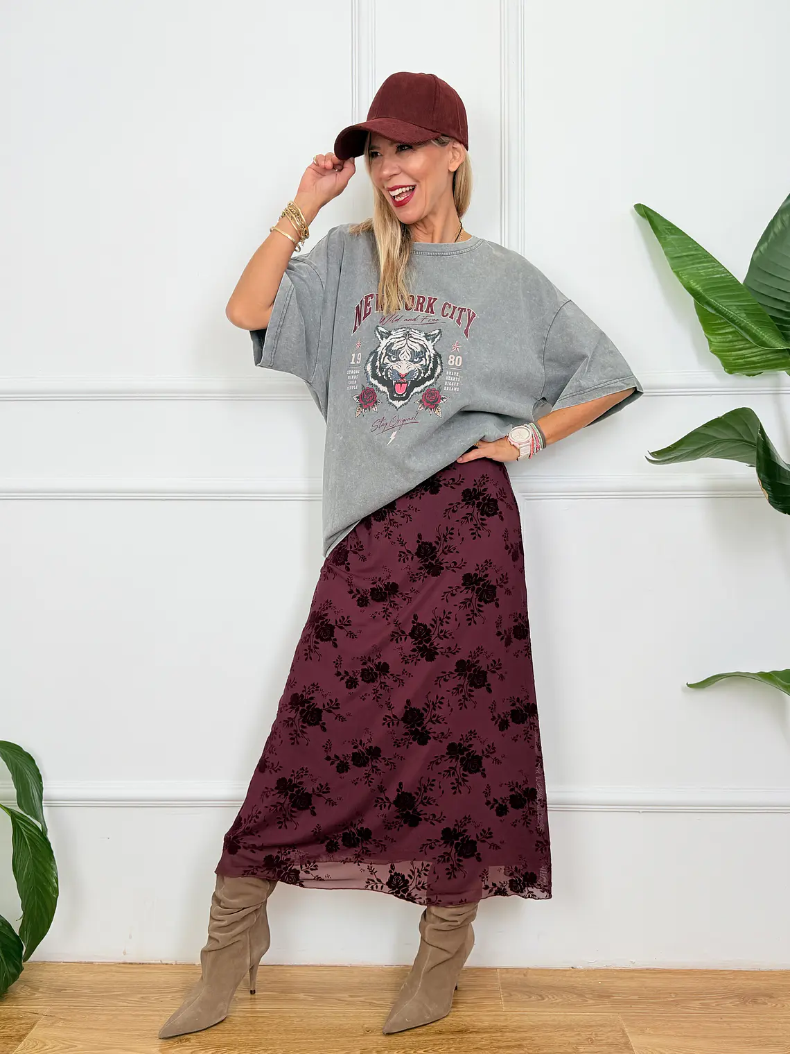 Elisabetta Skirt Wine 15042  2