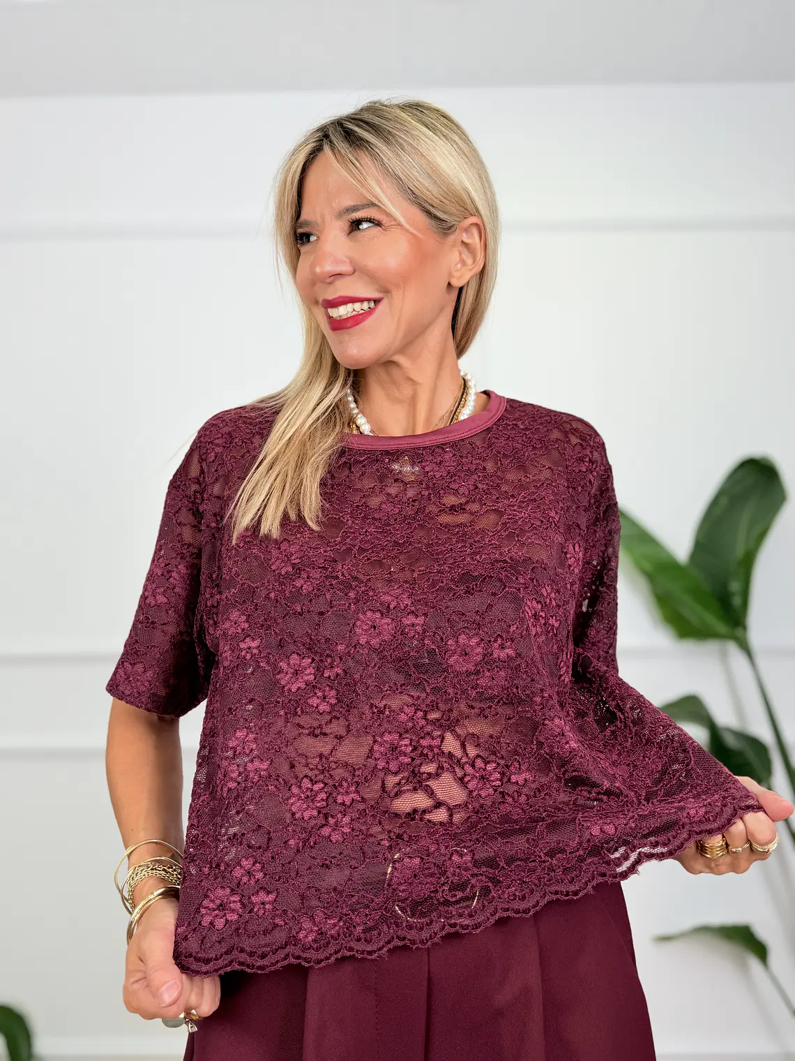 Barbara T-shirt Wine 21001 1