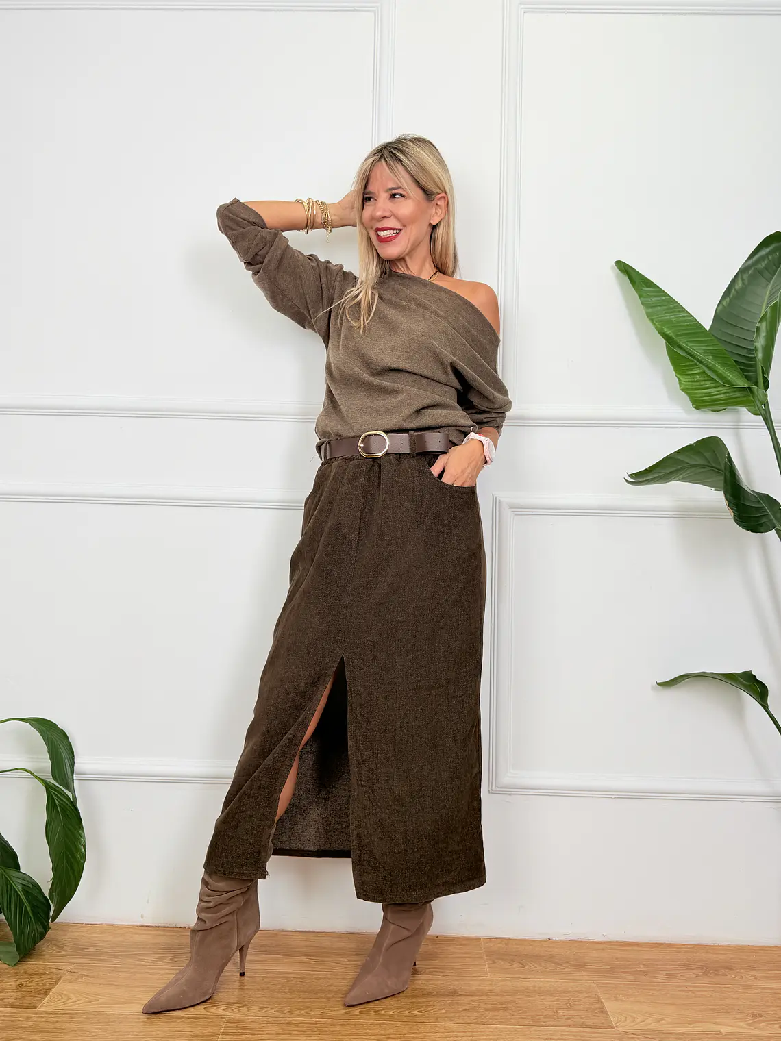 Michele Blouse Brown 61978    2