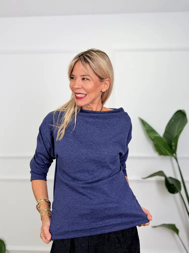 Michele Blouse Blue 61978 1