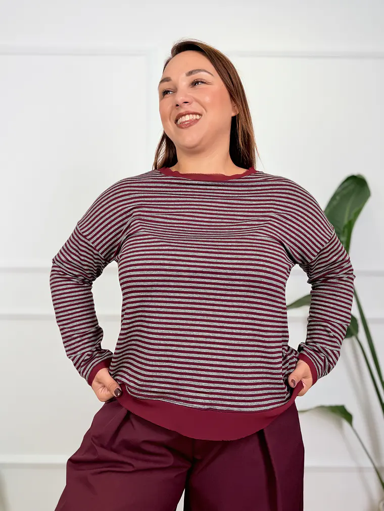 Monday Blouse Wine M22465A   1