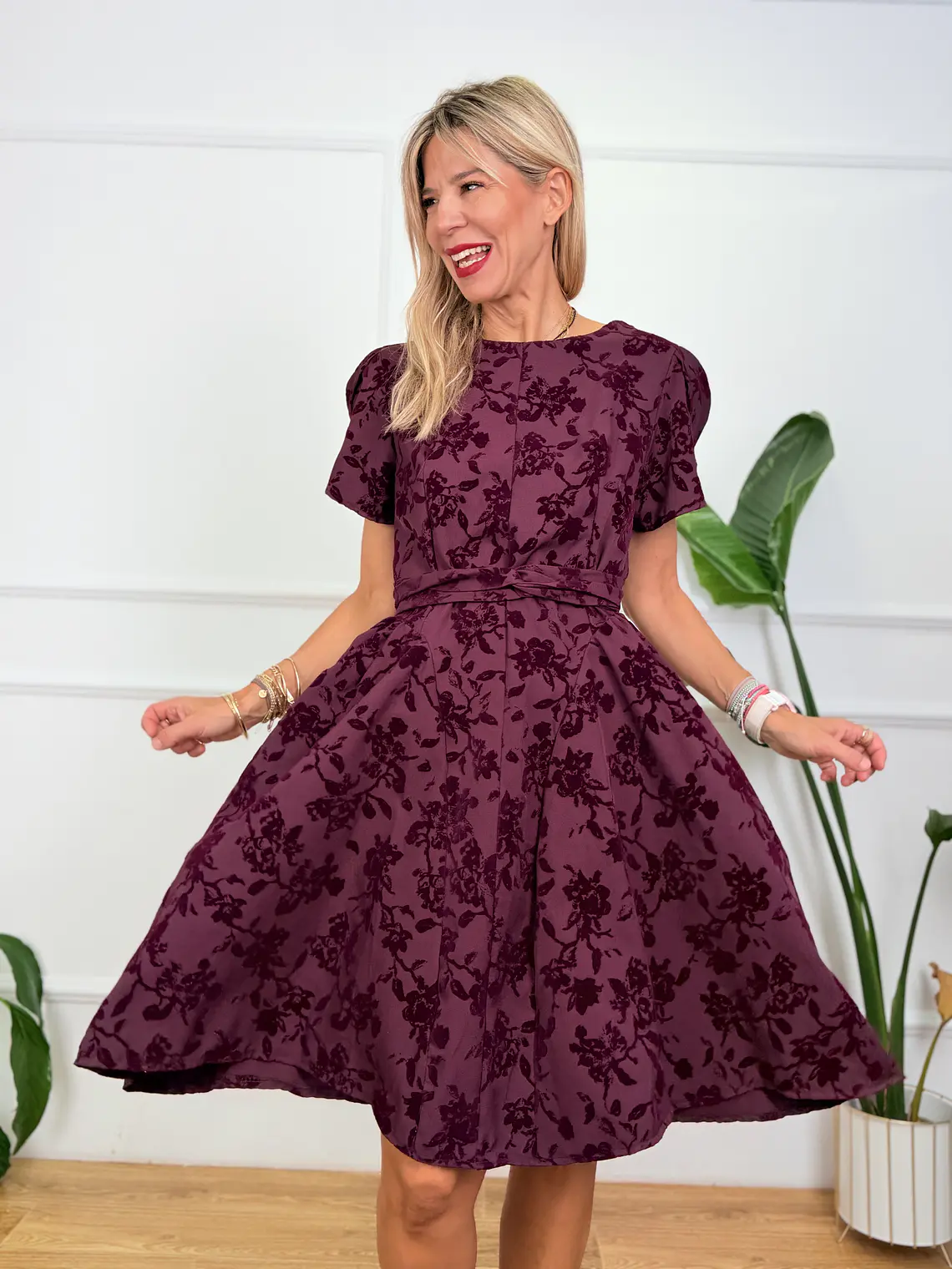Hélène Mini Dress Wine 59319 2