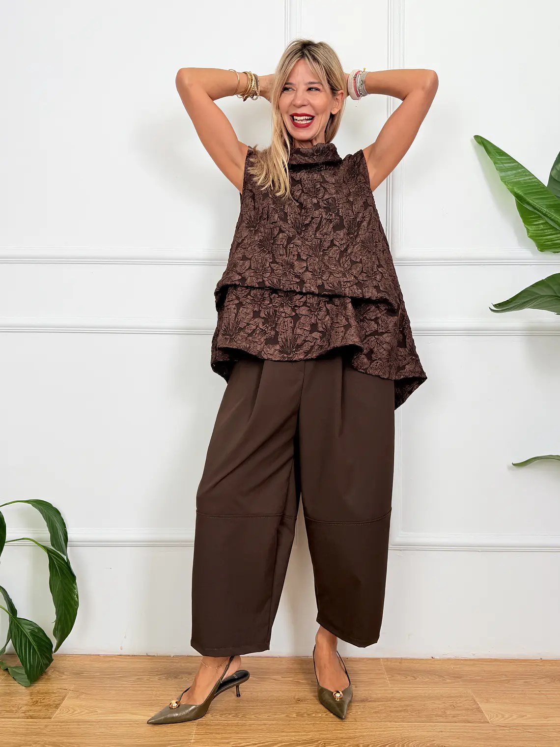 Pierre Blouse Brown 53408 3