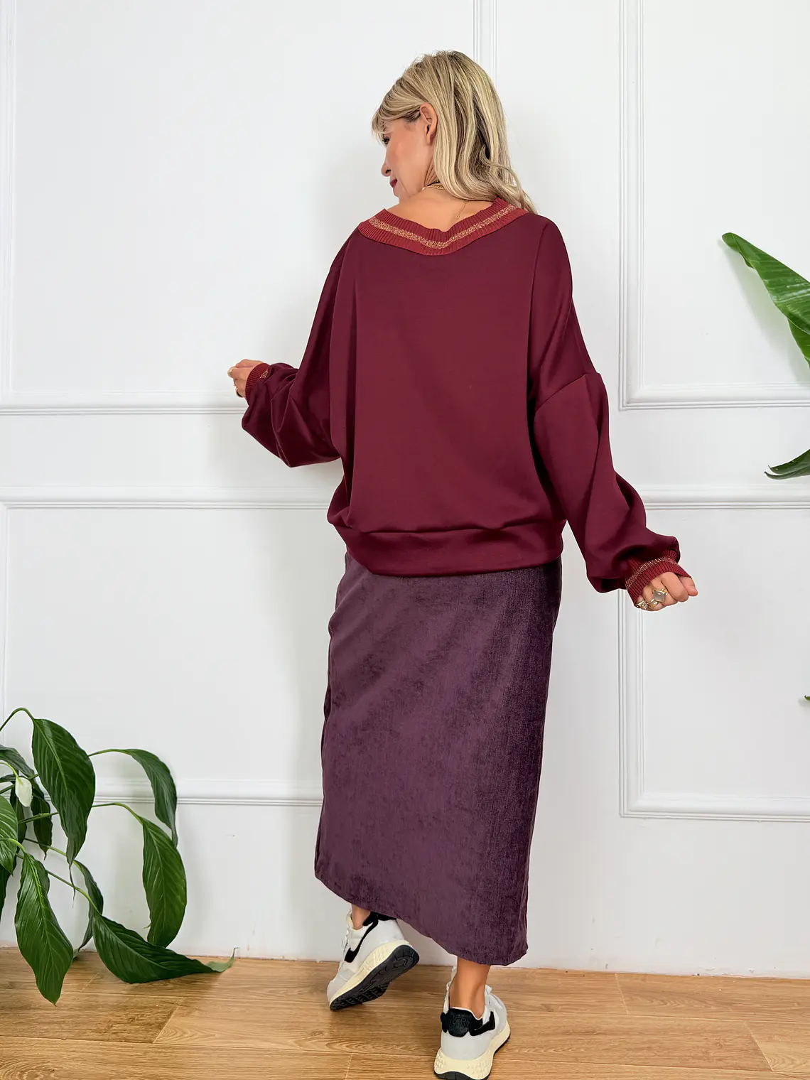 Bardot Blouse Wine 12152   4