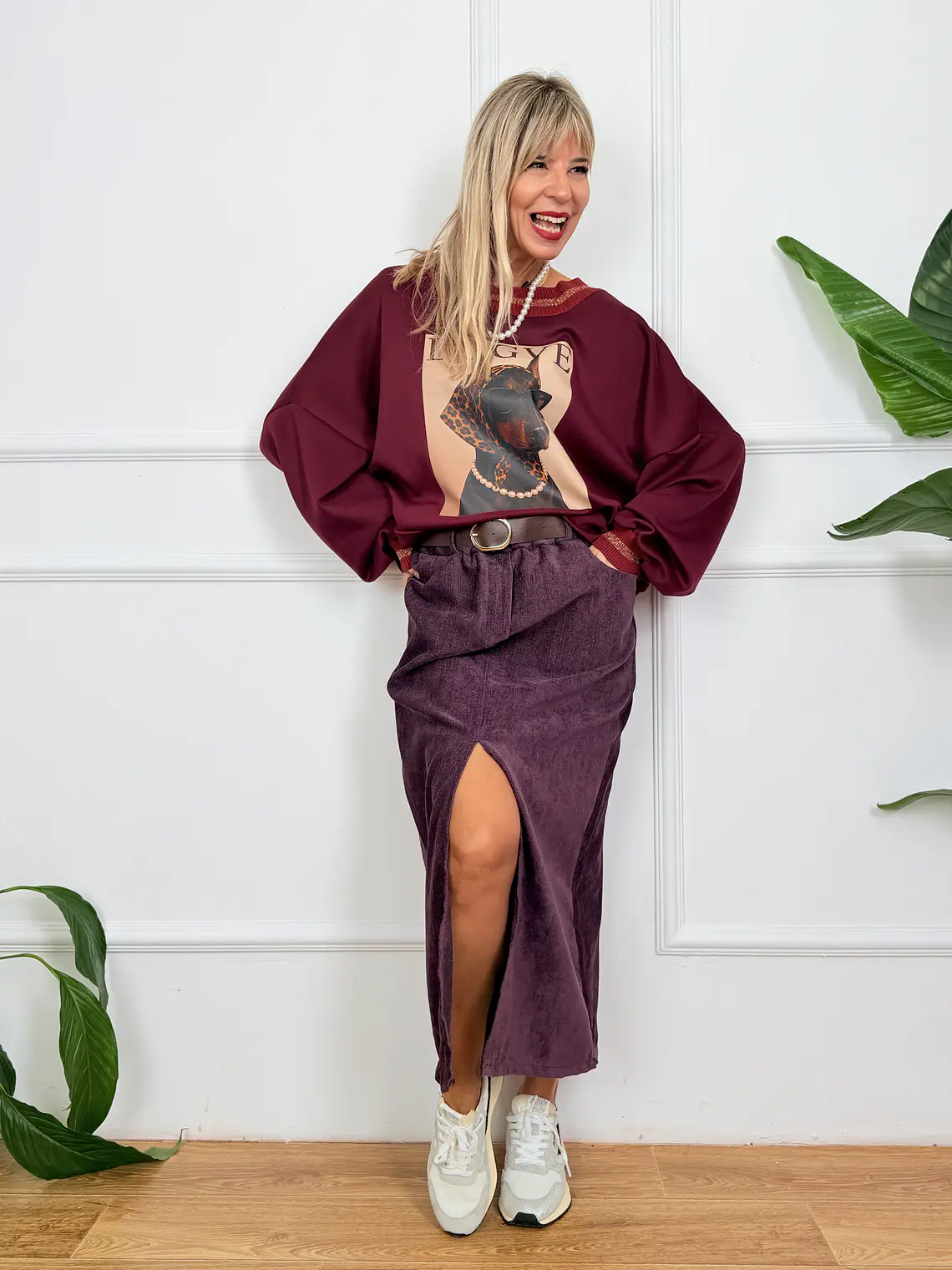 Bardot Blouse Wine 12152   3