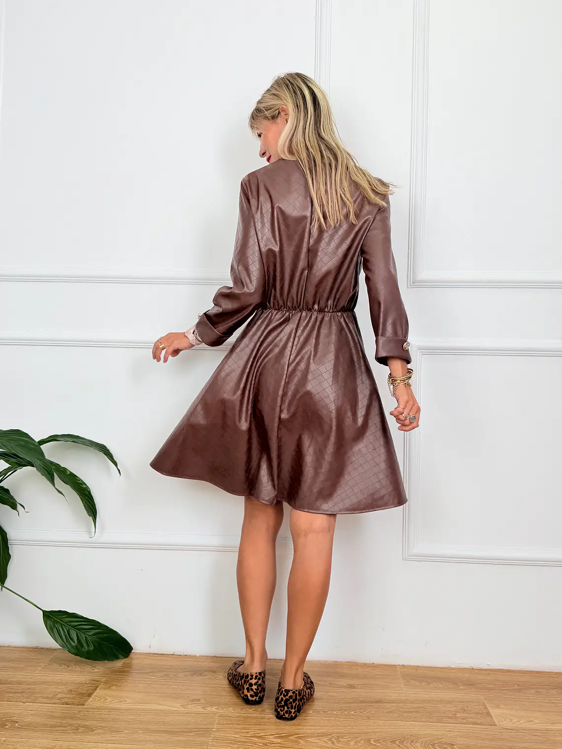 Tropea Leather Dress Brown 56723 3