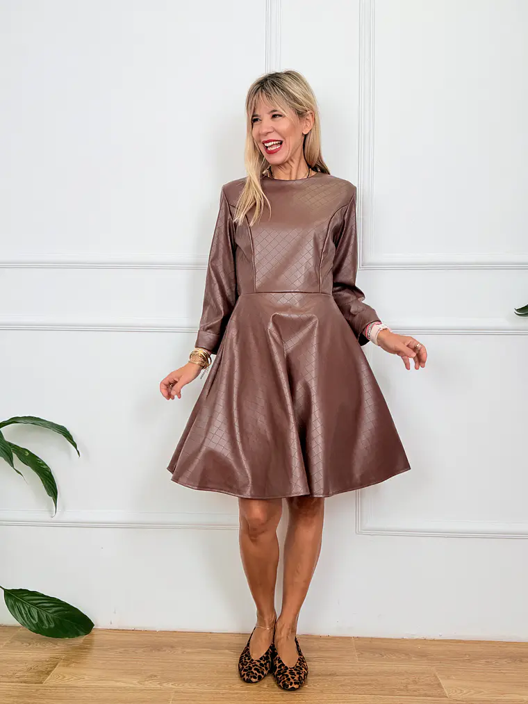 Tropea Leather Dress Brown 56723 1